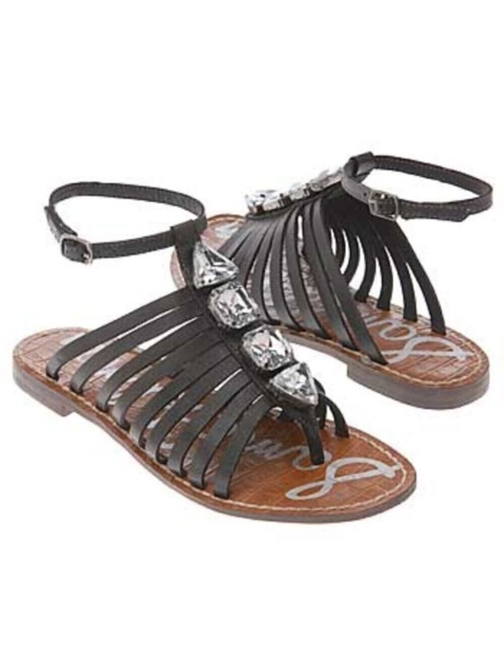 Sam Edelman Gogo Leather Strappy Brown Sandals Size 9.5M